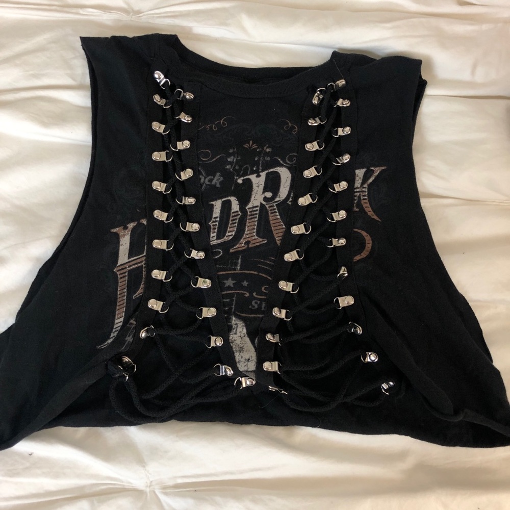LF- Black grunge tank top laced